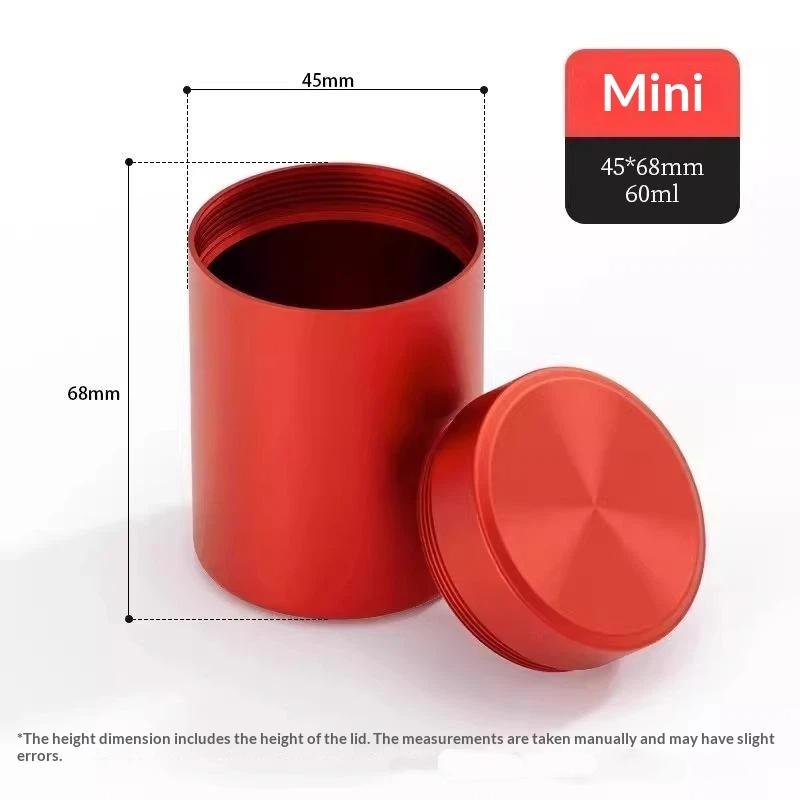 Mini Boîte à Thé Portative Scellée Boîte de Rangement Métallique en Alliage d'Aluminium Anti-humidité pour Camping Pique-nique Rangement du Thé