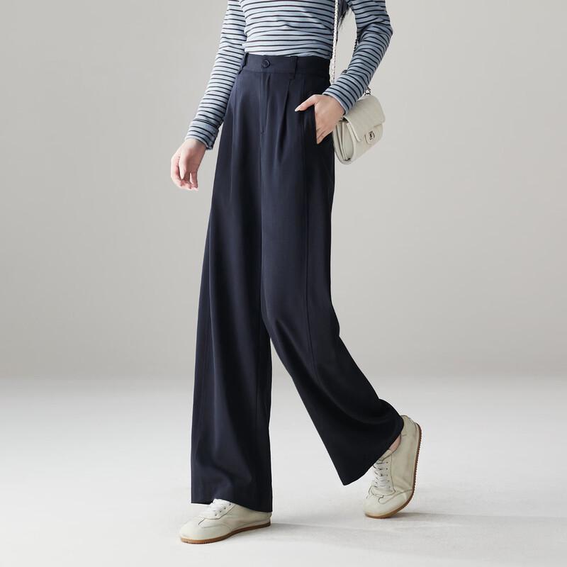 SOFSIL Women's High-Waisted Flowy Wide-Leg Trousers