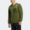 Adidas Neo Classic Three-Stripe Logo Patch Pocket Long-Sleeve Sports Sweatshirt Men Tops Olive-Green HM2018