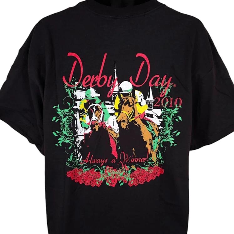 

Kentucky Derby Day 100% Cotton T-shirt Mens Tees Top Mens Size XL Black 2010 Sams Town Las Vegas Casino 4XL