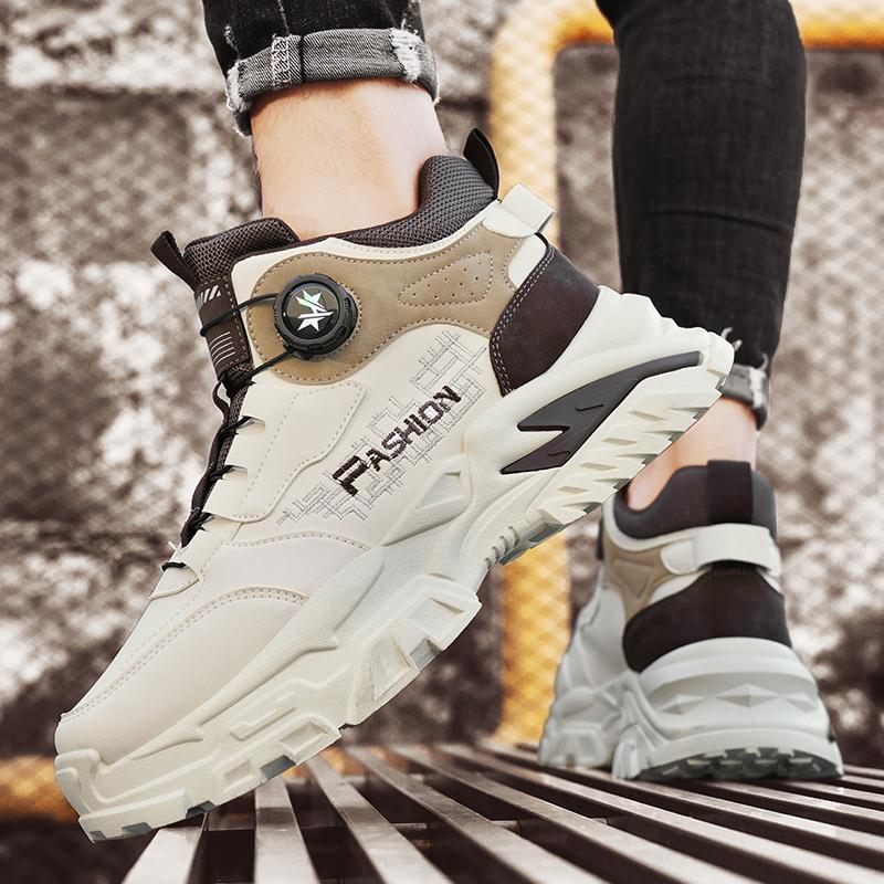 Men's Outdoor rotating buckle trendy casual sports shoes four season soft soled non slip outdoor running shoes student sneakers