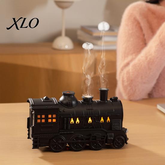 Aromatic Diffusers with LED Light Vintage Steam Train Aroma Diffuser, 300ml Ultrasonic Cool Mist Humidifier Dual Portable Air Moisturizer Lights, 2/8H