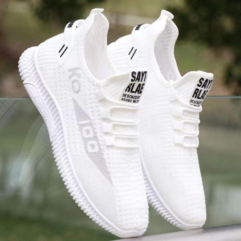 Men's shoes are breathable and lightweight in summer, men's soft-soled fly-woven mesh shoes, lazy shoes, one pedal, driving shoes