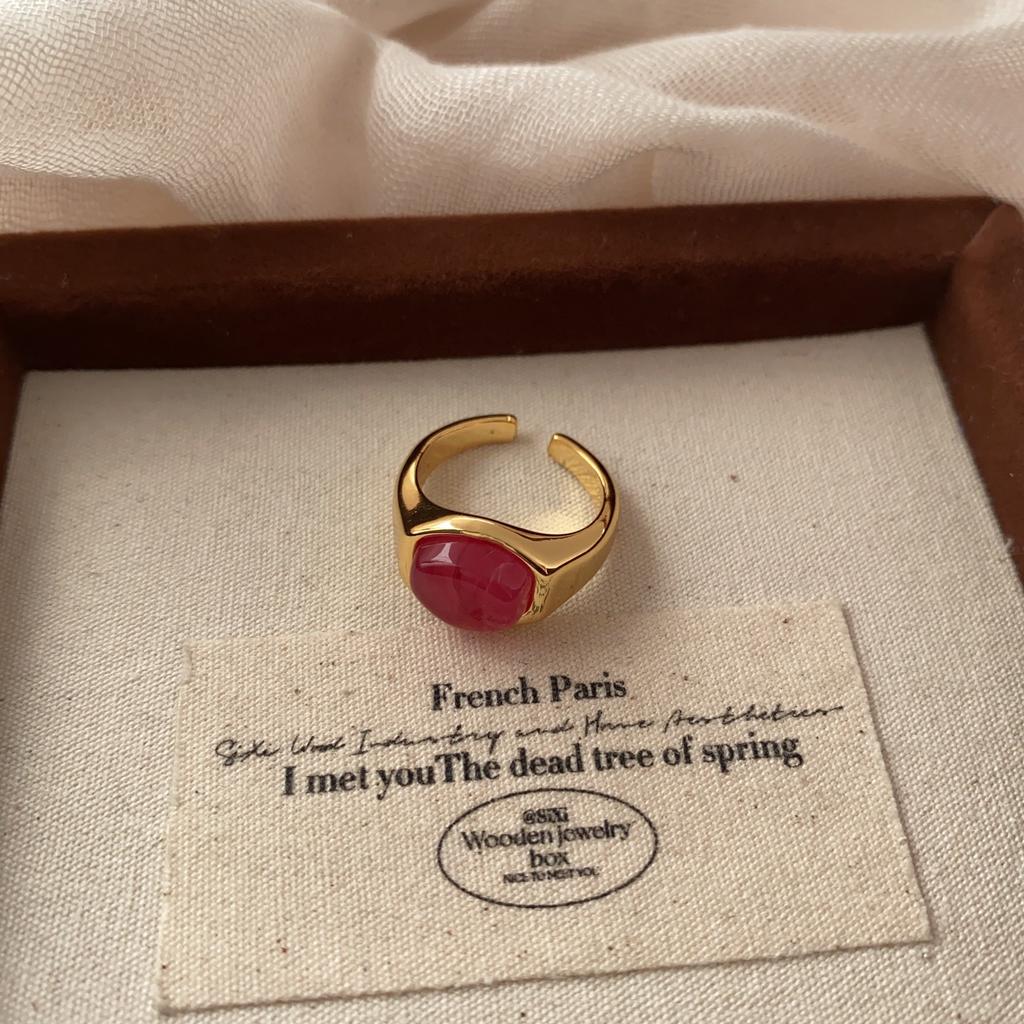 Simple Retro Ring Mori Series Light Luxury Cold Wind Temperament Round Ring High Sense Opening Adjustable