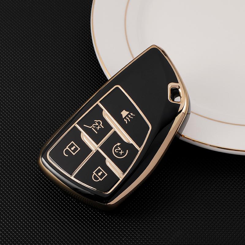 5-knappars TPU bilnyckelfodral skal Fob för Chevrolet Tahoe Suburban för GMC Yukon för Buick ENVISION S Plus Avenir 2020 2021 Tillbehör