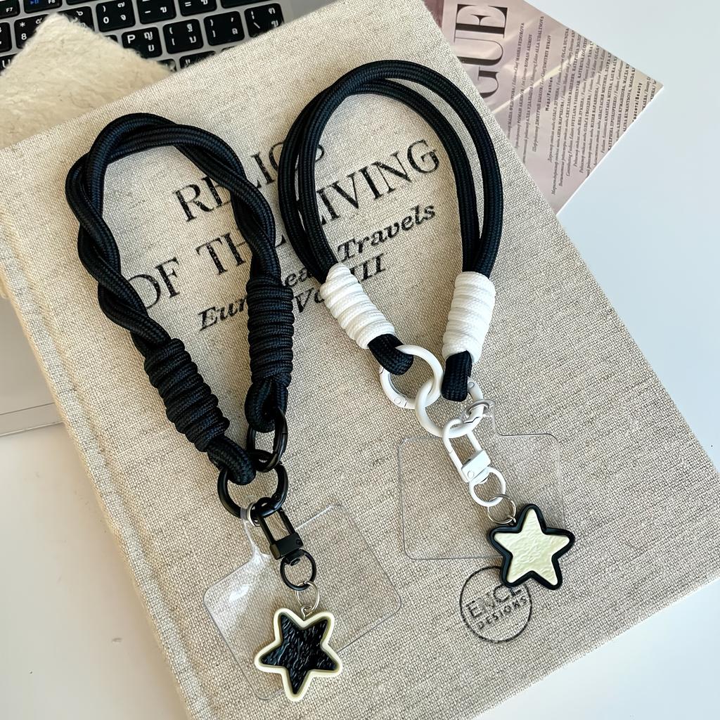 Universal Star Phone Lanyard Detachable Anti-Loss Wrist Strap for Phone Case, Fashion Unisex Handheld Safety Rope with DIY Charm