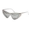 Trendy Cat Eye Chain Sunglasses with Cross Metal Frame – Fashionable European & American Design
