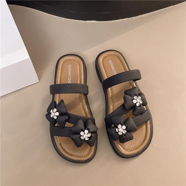 

Модные женские туфли тапочки мягкие шлепанцы платформа летние клоги женские желе шлепанцы цветок мода 2025 комфорт пляж блеск роскошь 35