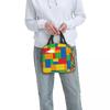 Colorful Bricks Blocks Toys Design Insulated Lunch Bag for Women Children Leakproof Food Boxes Thermal Lunch Box Tote