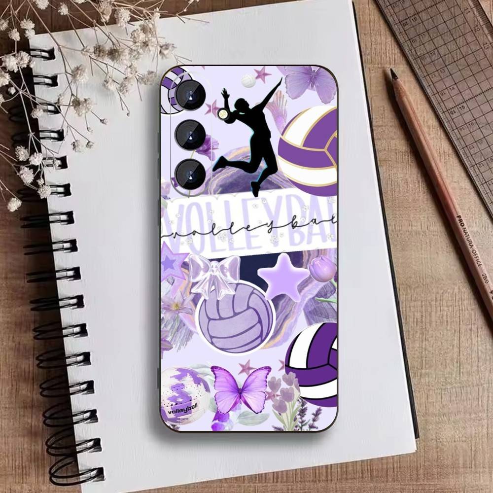 Volleyball Painted Phone Case For Samsung Galaxy A73,A21s,A22,A31,A52,A53,A71,A41Soft Black Shell
