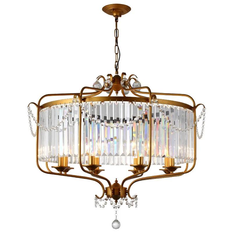 Modern Luxury E14 Gold Black Iron Crystal Glass Led Chandelier Lighting Fixtures for Loft Staircase Living Room Bathroom Lamp
