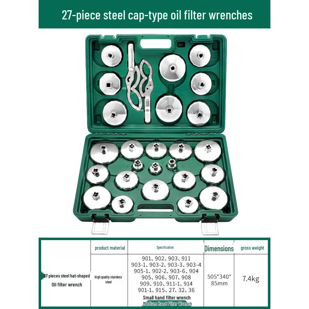 Steel Cartridge Oil Filter Wrench - Auto Repair Cap Tool