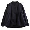 Plus Size Women Blouse Oversized Long Sleeve Casual Top Loose Button Shirt Solid Black Spring Summer Tops