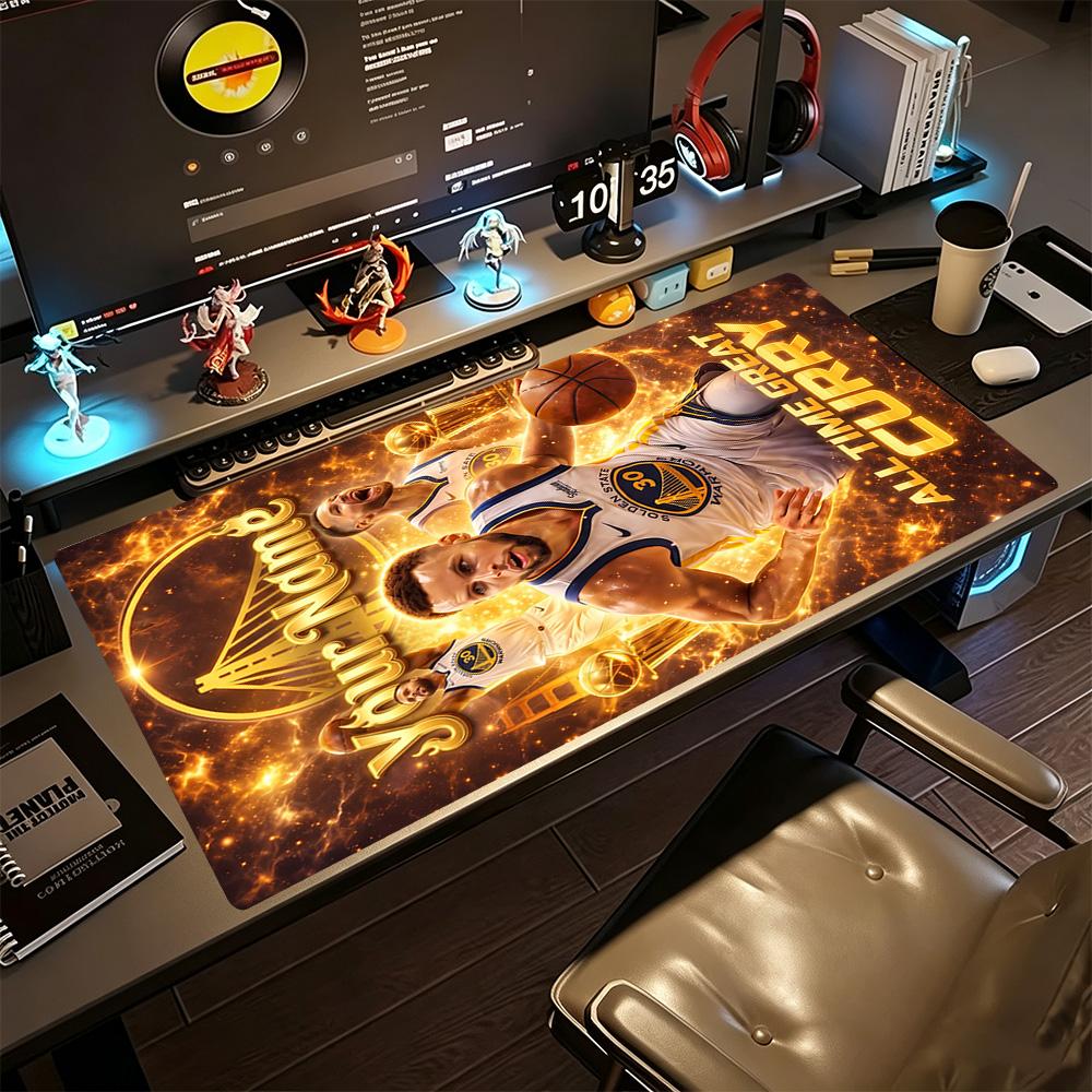 Basketball Player Action Customized Name Mouse Pad Keyboard Pad Computer Desk Mat Non-Slip Rubber Bottom Office and Gaming Desk Decoration