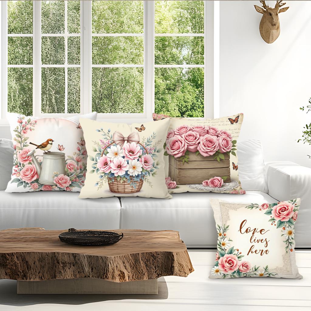 Retro Boho Farmhouse Pillowcase Printed Polyester 40/45/50cm Throw Pillowcover Decorative Sofa Cushion Pillowslip Home Decor
