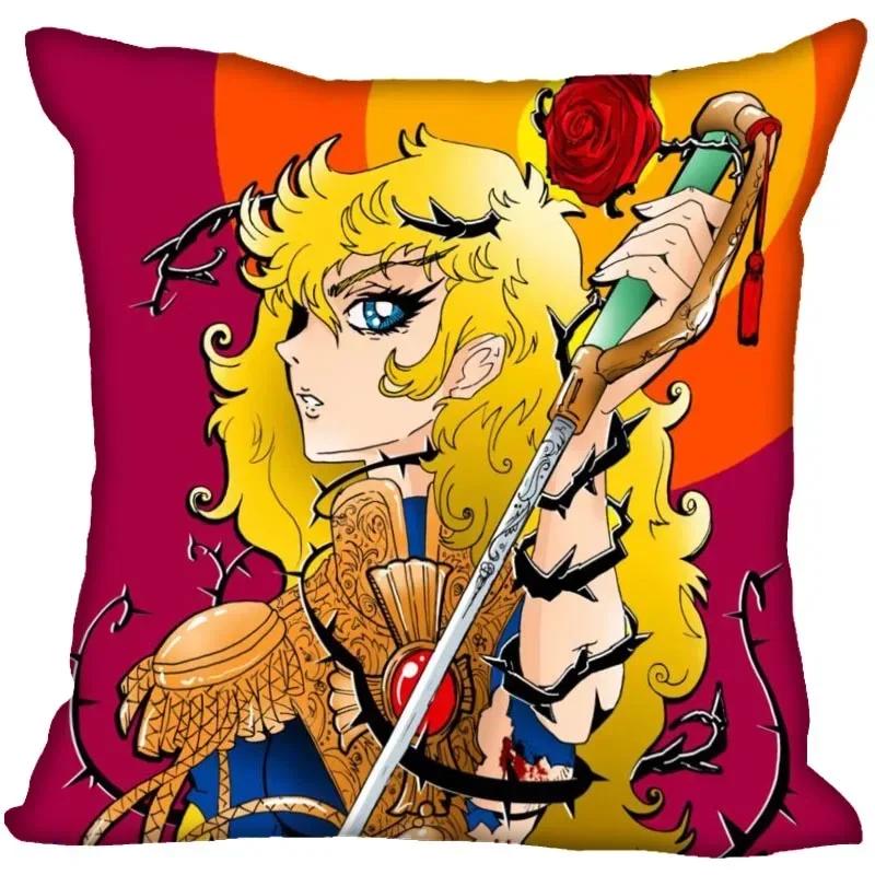 Anime The Rose Of Versailles Pillow Case For Home Decorative Satin Pillows Cover Invisible Zippered Throw Cushions Cover 1007