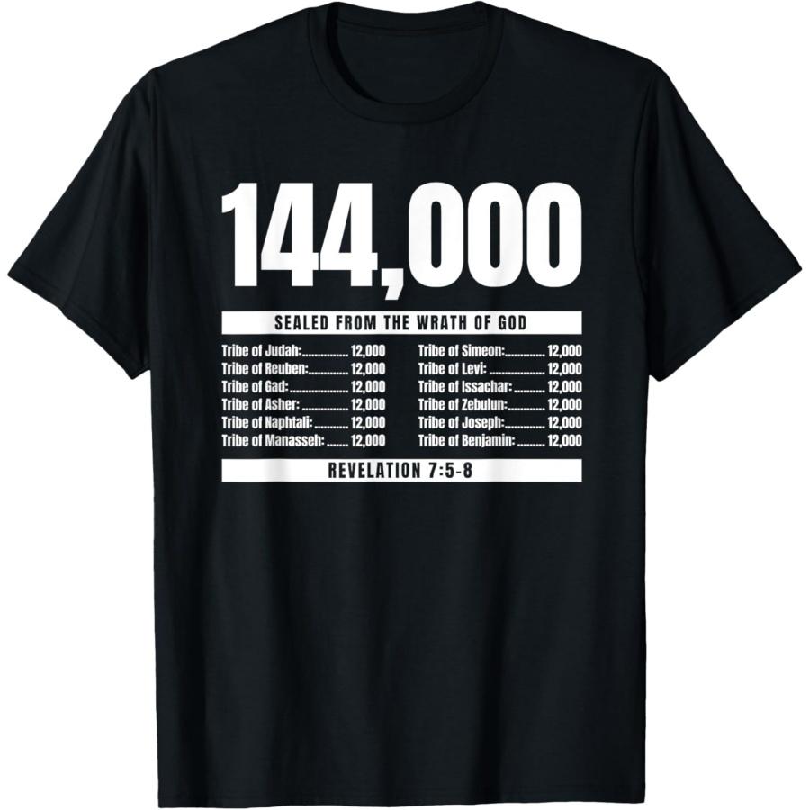 

Revelation 7_5-8 _ The 144, 000 of Israel Sealed _ 12 Tribes T-Shirt XXXXXL чорний