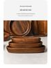 Solid Walnut Wooden Fruit & Salad Bowl - Round Plate for Dining & Household Use