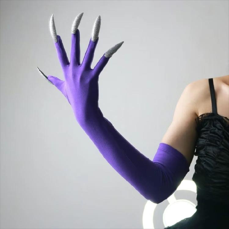 Lange Nägel Handschuhe Elastische Pfoten Armhandschuhe Für Punk Outfit Kostümpartys Abendveranstaltung Anzieh Zubehör Armschmuck