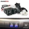 Blue LED Car Dual Charger QC3.0 USB Phone Charging Interface Socket Compatible For Toyota Prado Rav4 Camry Corolla 18-22