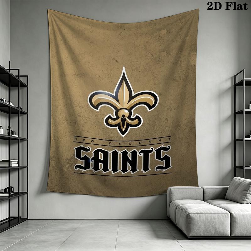 New Orleans Saints Wall Tapestry Aesthetic Wall Hanging Printed Fabric Blanket Decorative Tapestries for Bedroom Living Room Home Decor