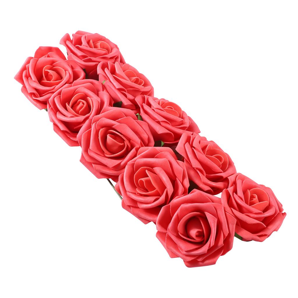 10PCS Artificial Rose Flower Romantic Lifelike Simulation Flower for DIY Home Wedding Party Decor 8cm