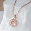 Innovative Design Full Natural Zircon Pendant Necklace Fashion  Rose Gold Color Romantic Gift Daily Fine Women Jewelry