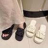 2025 new muffin platform slippers women's summer wear women's casual beach slippers ins tide-increasing sandals