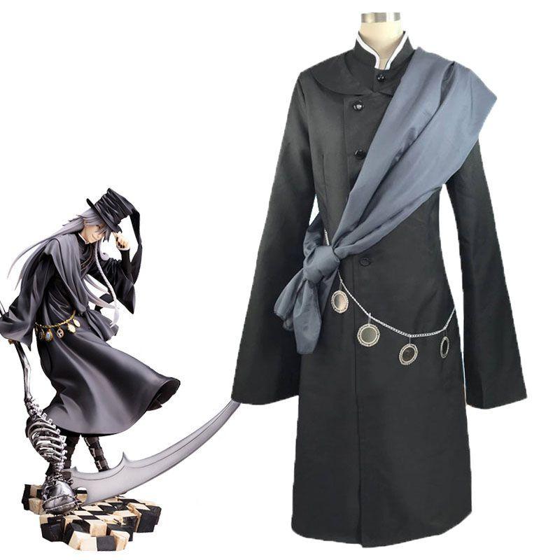 Black New Butler Kuroshitsuji Undertaker Suit Outfit Cosplay Unisexhat Costume