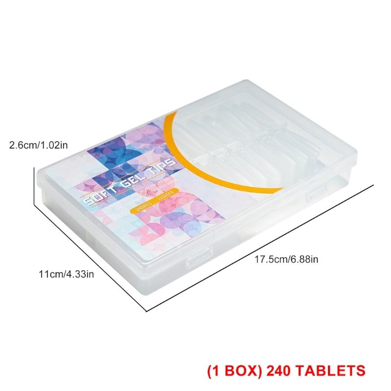 Almond/Stilettos False Nail Tips,Pre-Filed Full Cover Press on Nail Soak Off Soft Gel Fake Nail Tip for Nail Extensions