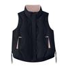 Women's Solid Color Fashionable Pocket Stand Up Collar Button Vest Jacket