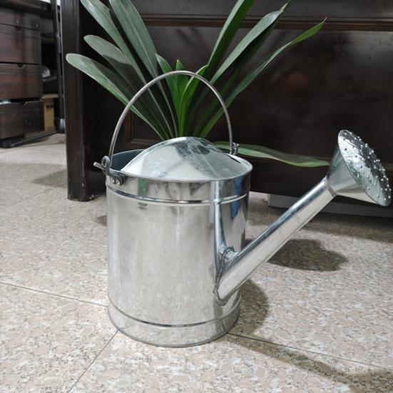 5/7/10/15L Stainless Steel Flower Waterer Can Large Capacity Lightweight Metal Watering Pot with Long Spout Garden Flower Can