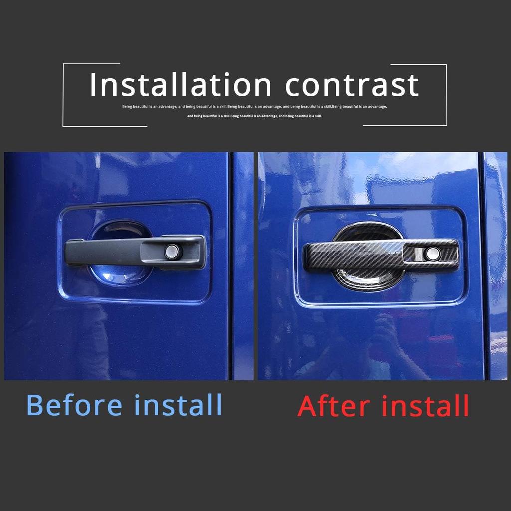 ABS Car Exterior Door Grab Handle Cover Trim for Mercedes Benz G Class W463 G500 G550 G63 2019 2020 Auto Accessories (Carbon Fiber)