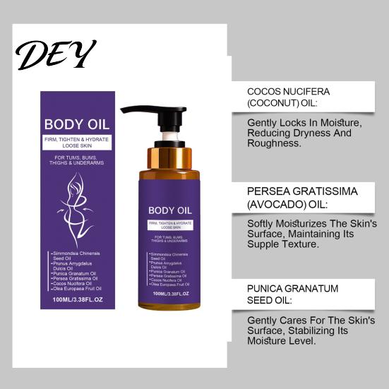 Lightweight Moisturizing Body Oil Firming Oil, Hydrating Nourishing for Dry Skin, 100ml Non Fine Lines Greasy Moisturizer, Care Treatment And