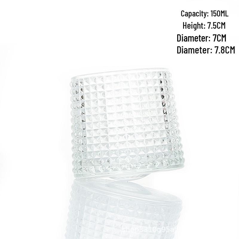 Nordic Net Red Glass Whiskey Rotating Tumbler