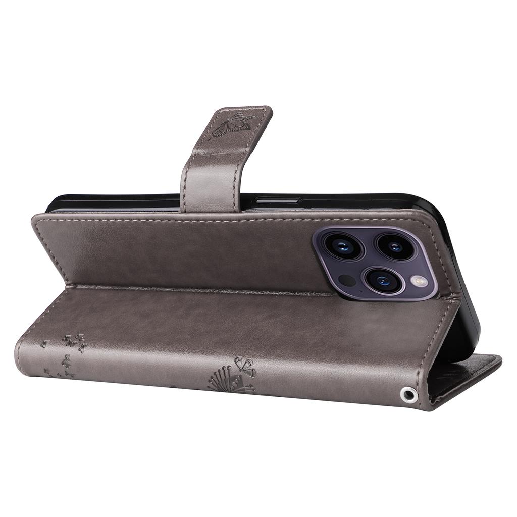 For iPhone 15 Pro Max Phone Case with Stand Cat Tree Pattern Leather Wallet Mobile Cover