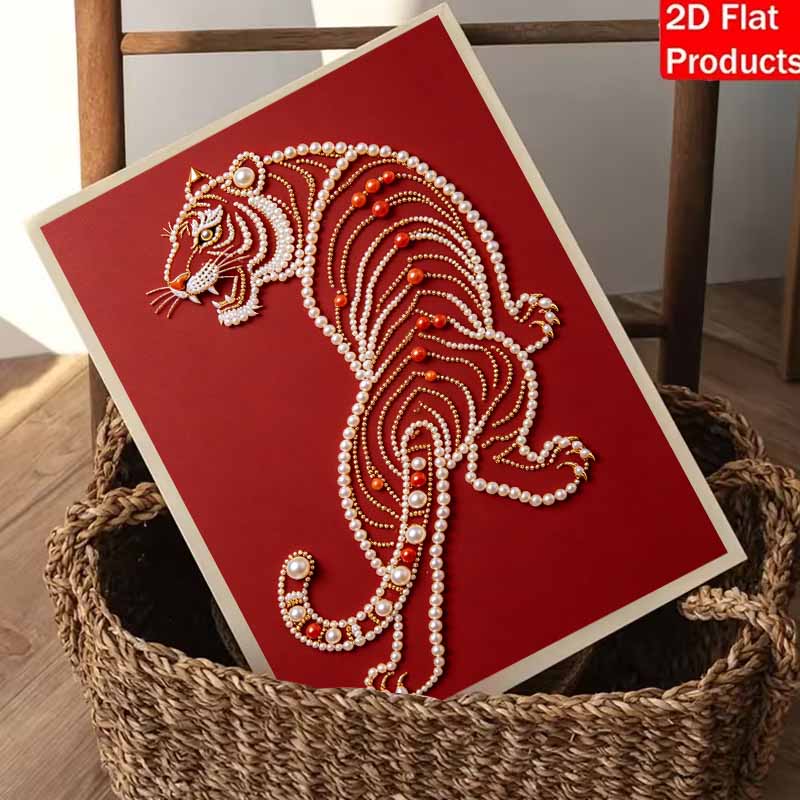 5D DIY Pearl Diamond Painting Kit Majestic Tiger Full Drill Embroidery Mosaic Art Home Wall Decor Gift