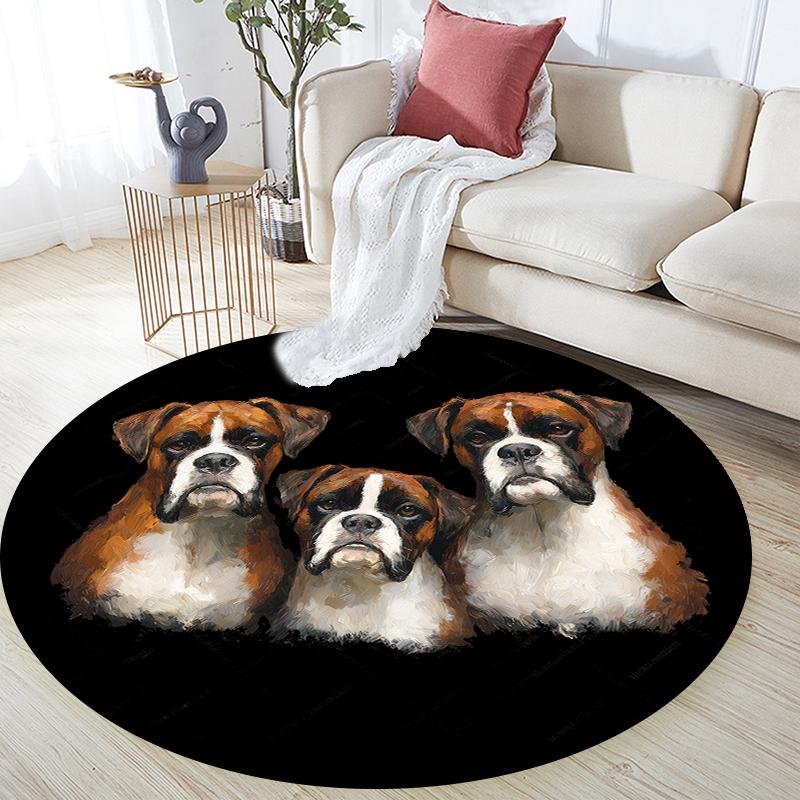 Black Boxer pattern round rug,Carpet Rug for Living Room Bedroom Playroom ,Non-slip Floor Mat,Holiday Gifts and Birthday Gifts.