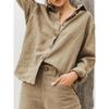 Casual Long Sleeve Cotton Linen Loose Women's Blouse Elegant Solid Vintage Harajuku Button Up Shirt Streetwear Oversized Tops