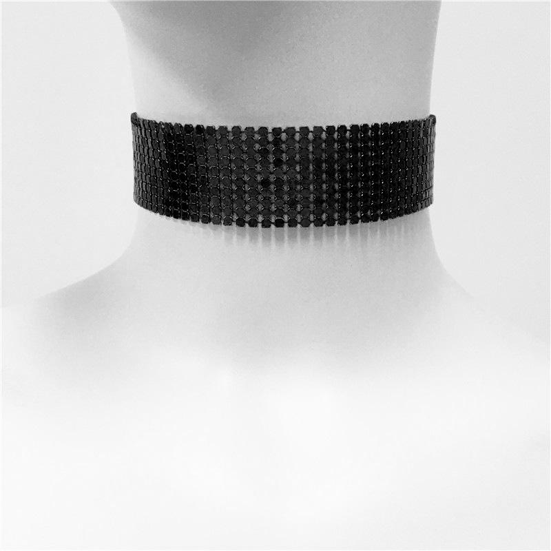 

Европейские и американские аксессуары Металлическая пайеточная вечеринка Преувеличенное ожерелье Ювелирные изделия Музыкальная вечеринка Панк Хип-хоп Металлический чокер One Size чёрный