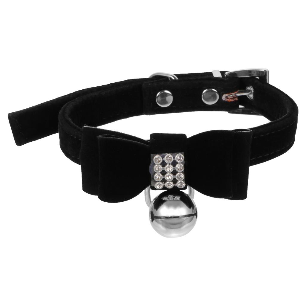Chic Adjustable Rhinestone Pet Collar Cat Dog Collar Bell Charm Premium Material Comfortable for Party Daily Decoration