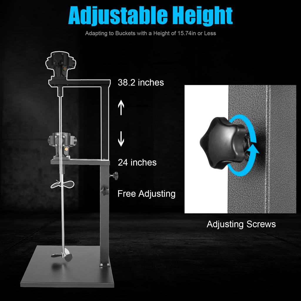 Pneumatic Paint Mixer Machine 5 Gallon Paint Mixer Stirring Tool 1/4HP Stainless Steel Cement Mixer Stand To Mix Paint