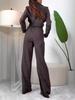 Women's Formal Business Suit Set - Blazer Top & Trousers