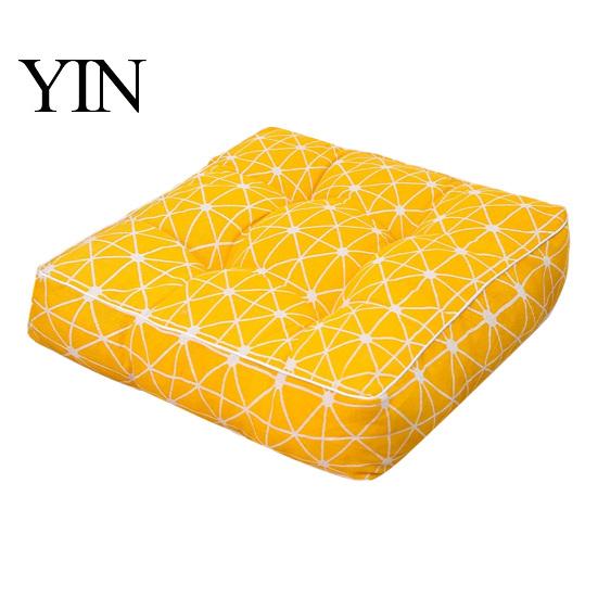 Supportive Cushion for Bay Window Modern Stylish Chair Cushion, Ultra Soft Square Geometric or Comfortable Floor Seat Mat Meditation Plant Prints,