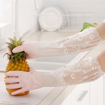 Silicone Thick Durable Waterproof Dishwashing Gloves Cleaning Gloves Household Scrubber Kitchen Clean Tool