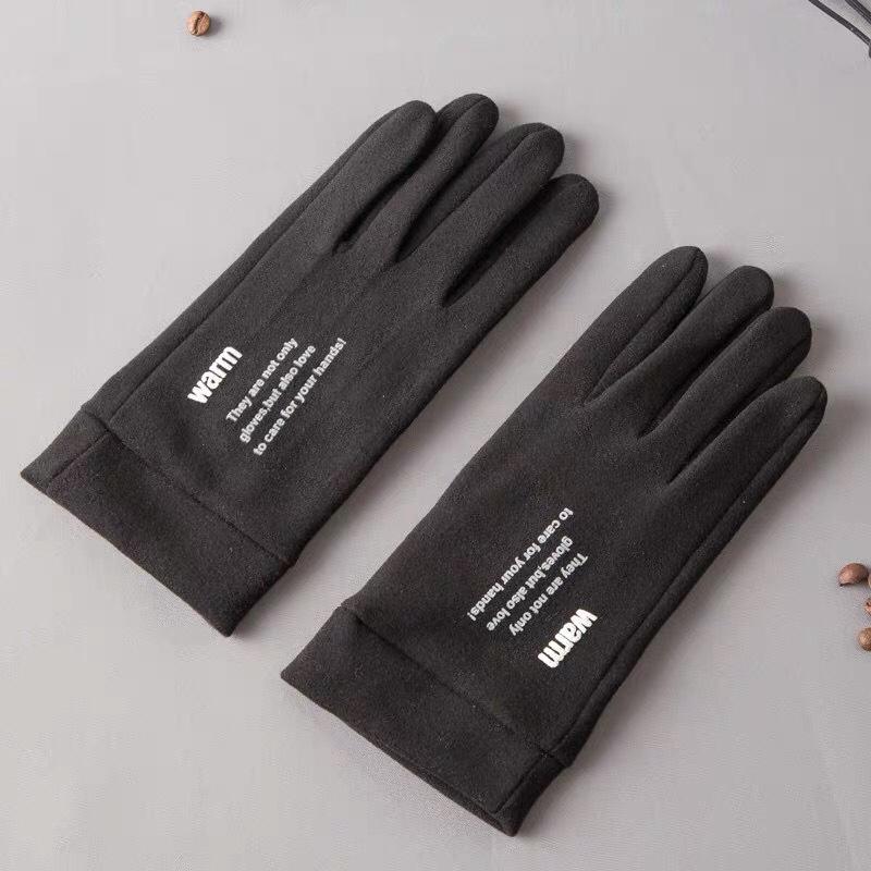 

Touch screen gloves men s autumn and winter riding fleece to keep warm one size fits all чёрный