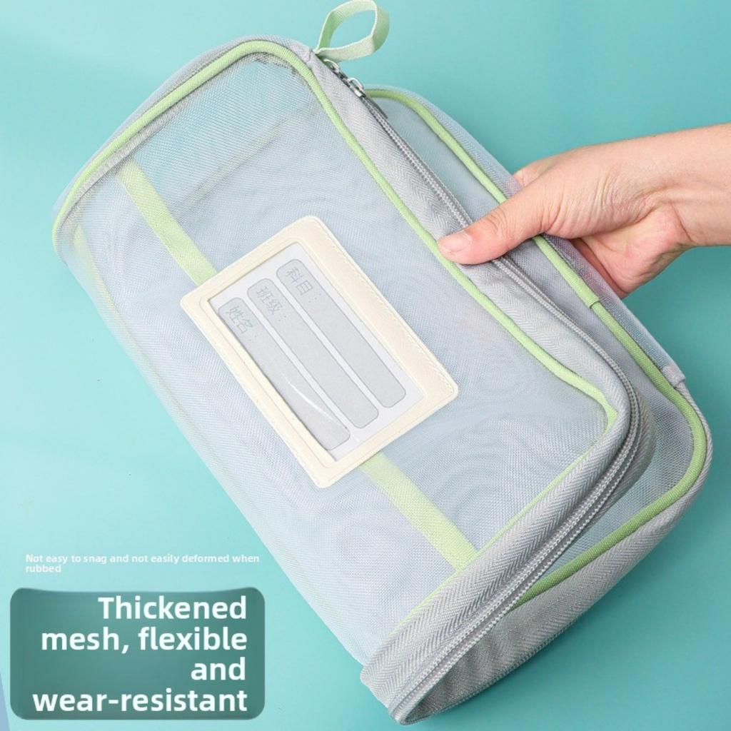 1 A4 Zipová taška na dokumenty - Odolná nylonová úložná taška na spisy, Průhledná úložná taška na zkušební papíry, knihy a kancelářské potřeby s uchem