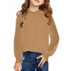 Girls' Chiffon Blouse - Round Neck Loose Fit Spring Top
