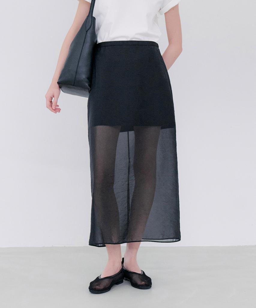 Notia Sheer Long Skirt - Black