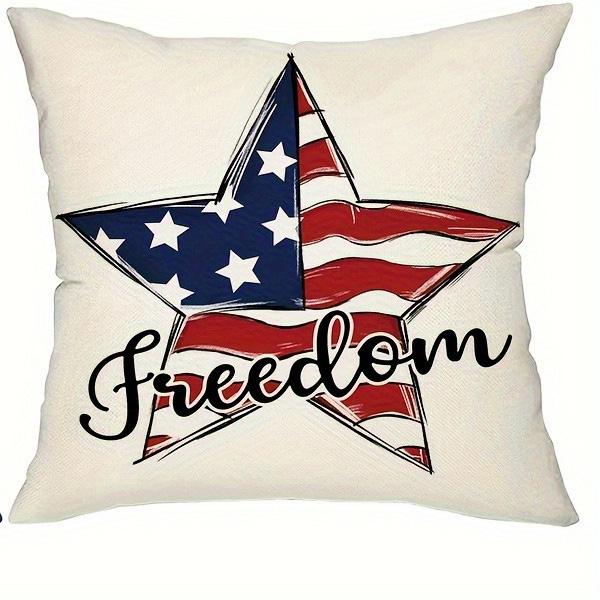 Home Decor God Bless America and 4th of July Pillows Pattern Cushion Cover Suitable for Sofa Bedroom Car Pillow Cover